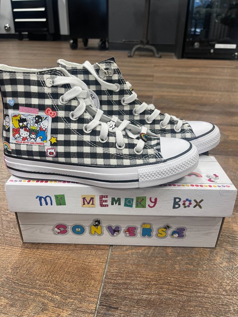 Converse x Hello Kitty & Friends Gingham High Tops NWT Women's 6.5